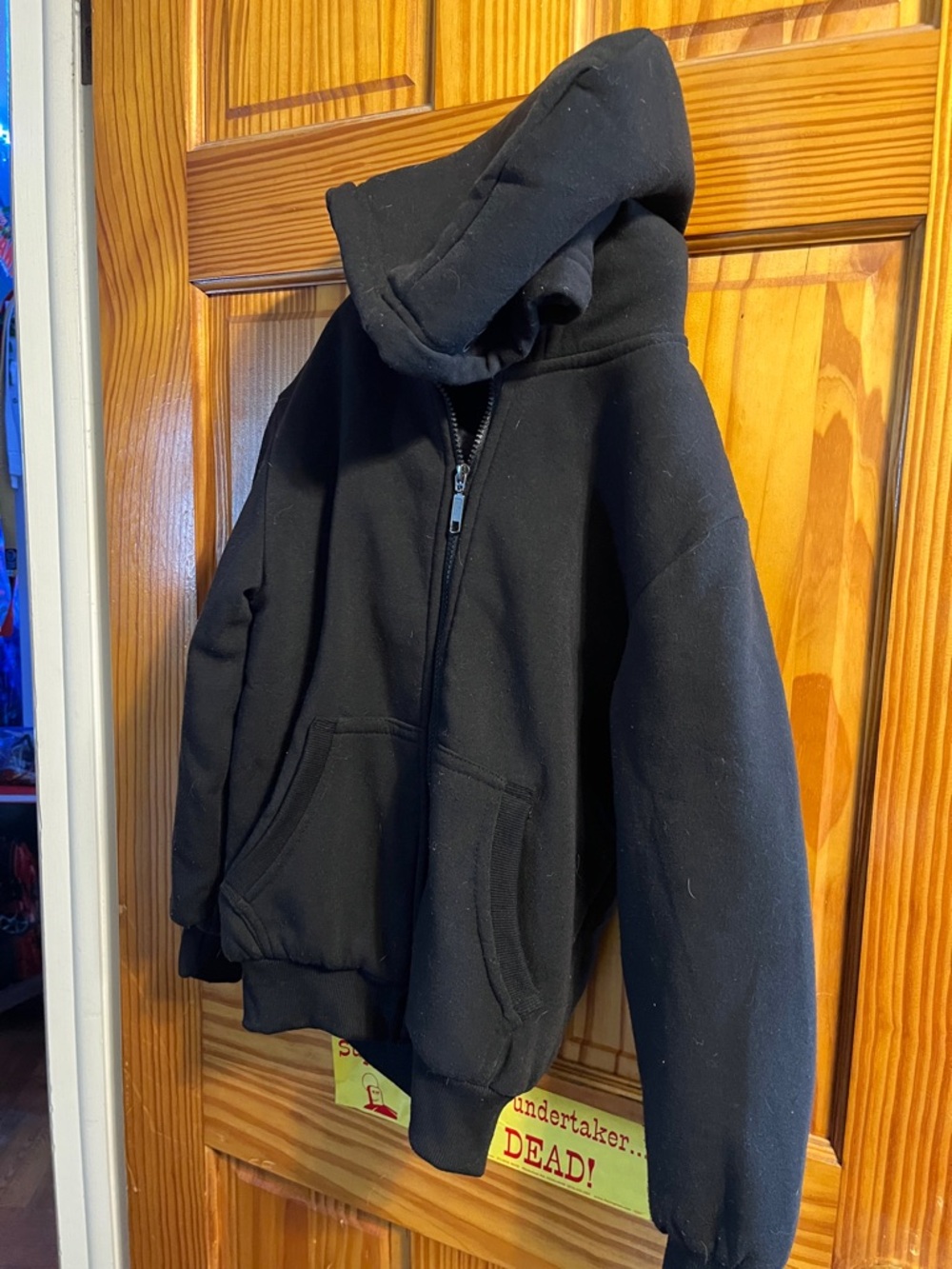 Kids Black Zip-Up Fleece Hooded Sweatshirt Size 8 by U.S. Life